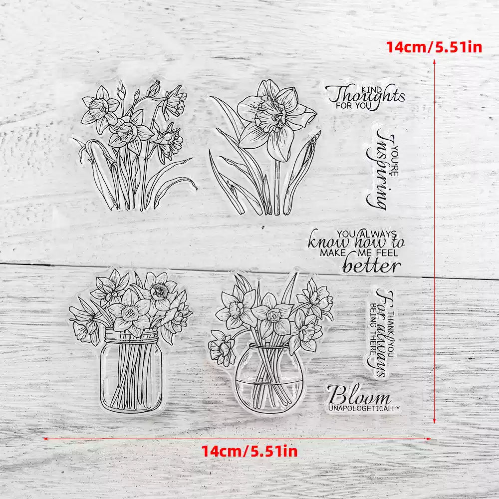 Blooming Flowers and Vases Dies & Stamps Set