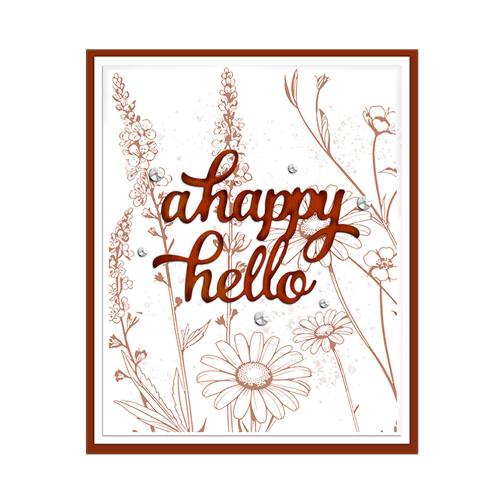 "A Happy Hello" Phrase Metal Cutting Dies