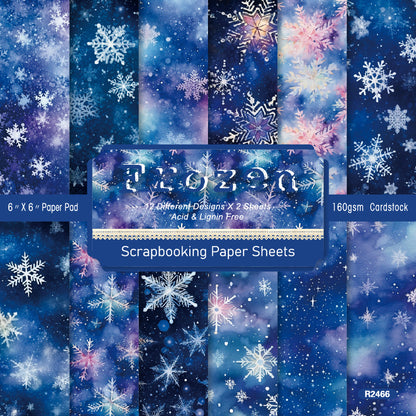 24PCS 6" Frozen Scrapbook Paper & Cardstock