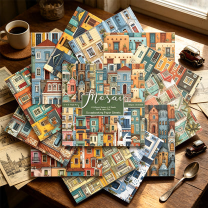 24PCS 6" Mosaic Scrapbook Paper & Cardstock