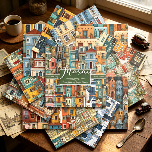 24PCS 6" Mosaic Scrapbook Paper & Cardstock