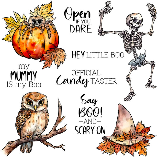Halloween Skull Pumpkin Dies & Stamps Set