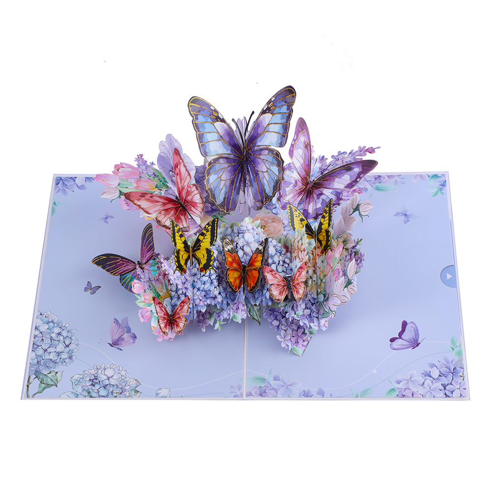 3D Romantic Butterflies Pop-Up Greeting Card