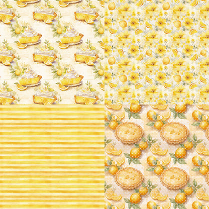 24PCS 6" Lemon Delights Scrapbook Paper & Cardstock