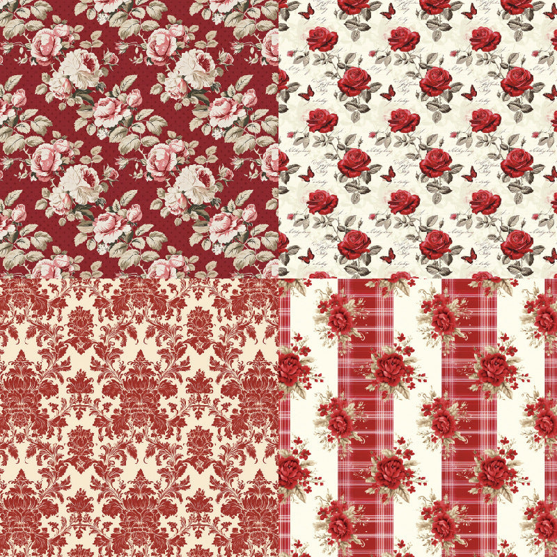 24PCS 6" Crimson Scrapbook Paper & Cardstock