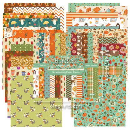 24PCS 6" Hazel Scrapbook Paper & Cardstock