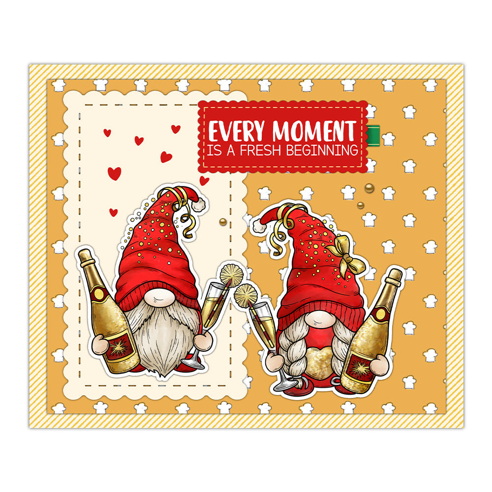 Dwarf Champagne Dies & Stamps Set