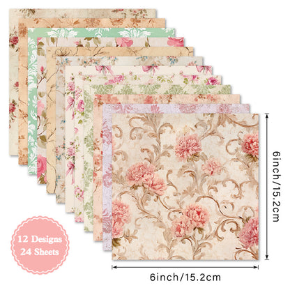 24PCS 6" Grace Scrapbook Paper & Cardstock
