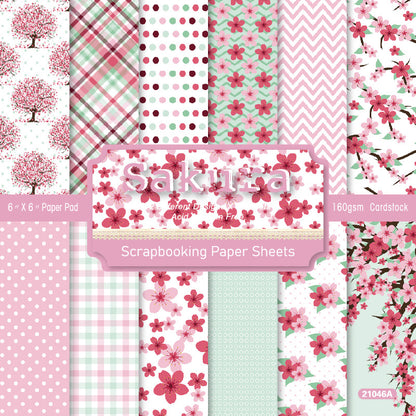 24PCS 6" Sakura Scrapbook Paper & Cardstock