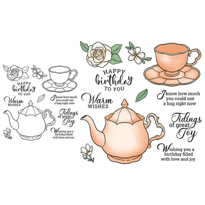 Afternoon Tea Time Dies & Stamps Set