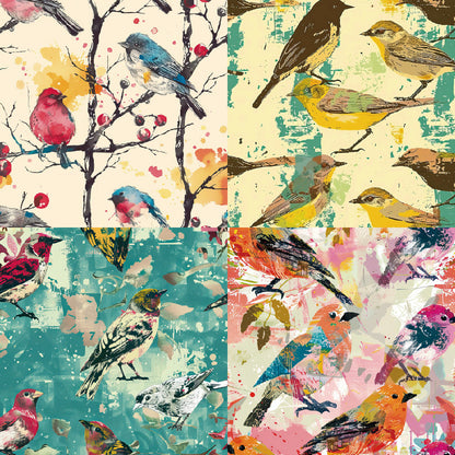 24PCS 6" Birds On Branches Scrapbook Paper & Cardstock