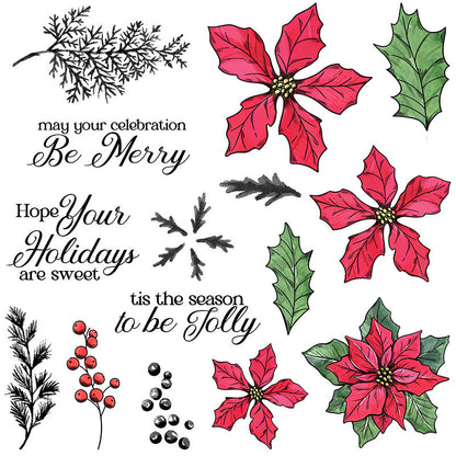 Christmas Poinsettia Dies & Stamps Set