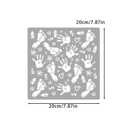 1 PC Footprint Pattern DIY Painting Hollow Stencil