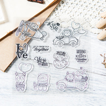 Valentine's Day Animals and Cars Clear Stamps