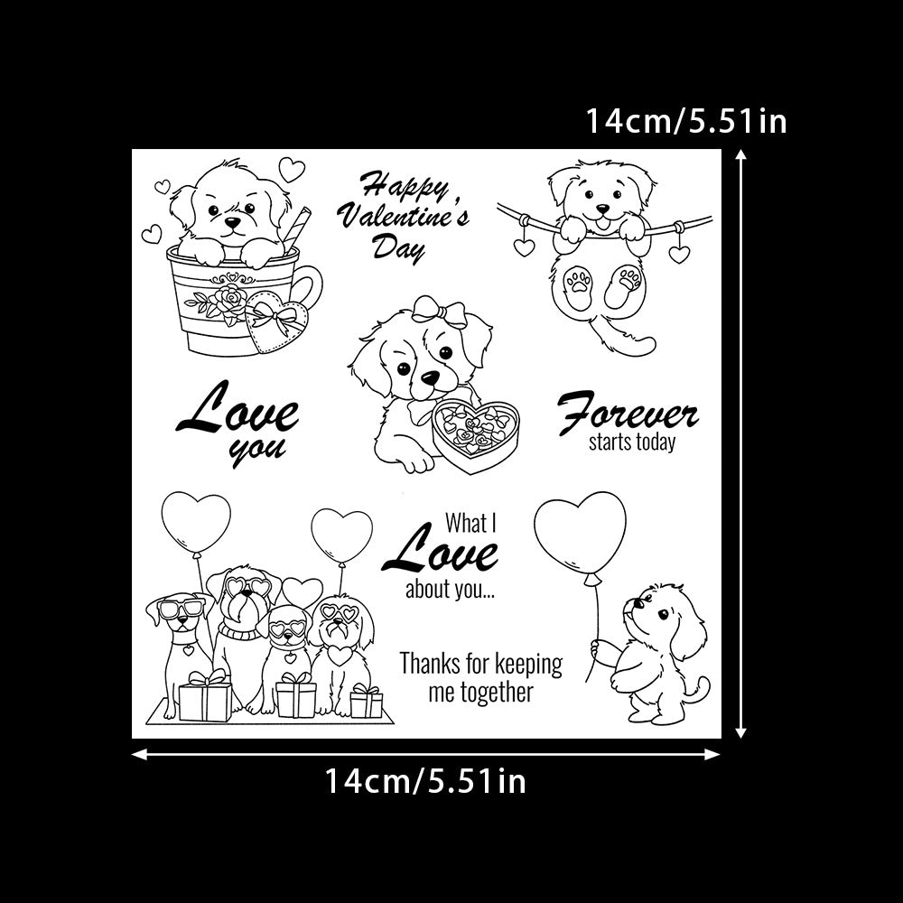 Valentine's Day Puppy Dies & Stamps Set