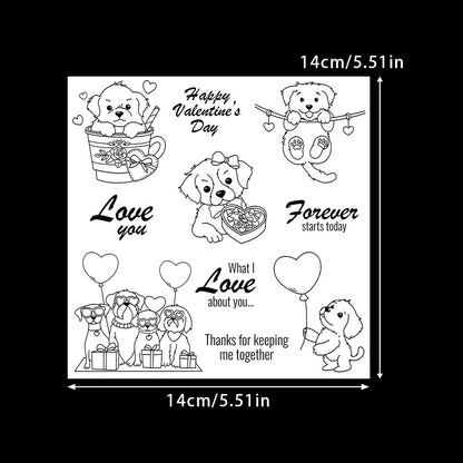 Valentine's Day Puppy Dies & Stamps Set