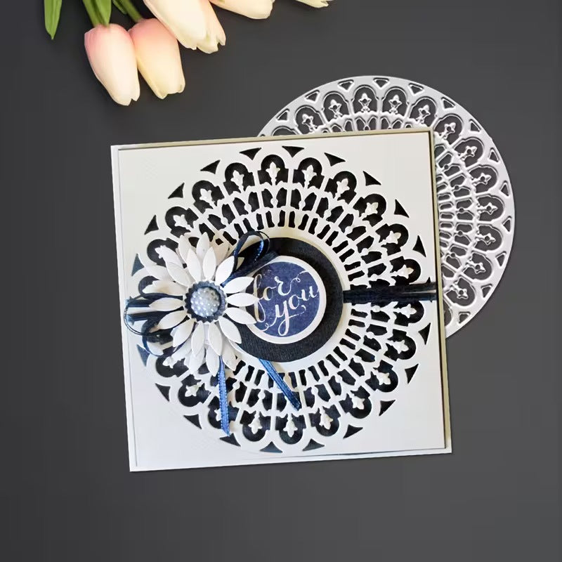 Hollowed-out Lace Circular Frame Metal Cutting Dies