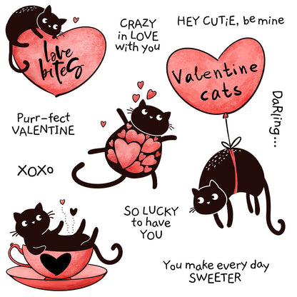 Valentine's Day Cat Dies & Stamps Set