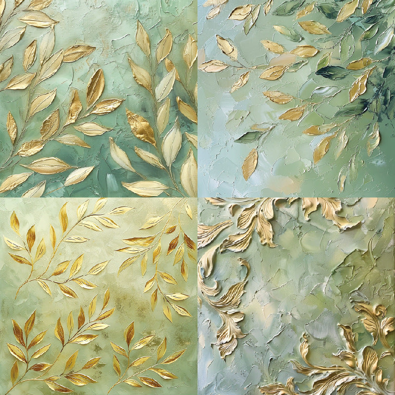 24PCS 6" Gold Leaf Scrapbook Paper & Cardstock