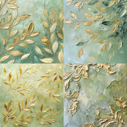 24PCS 6" Gold Leaf Scrapbook Paper & Cardstock