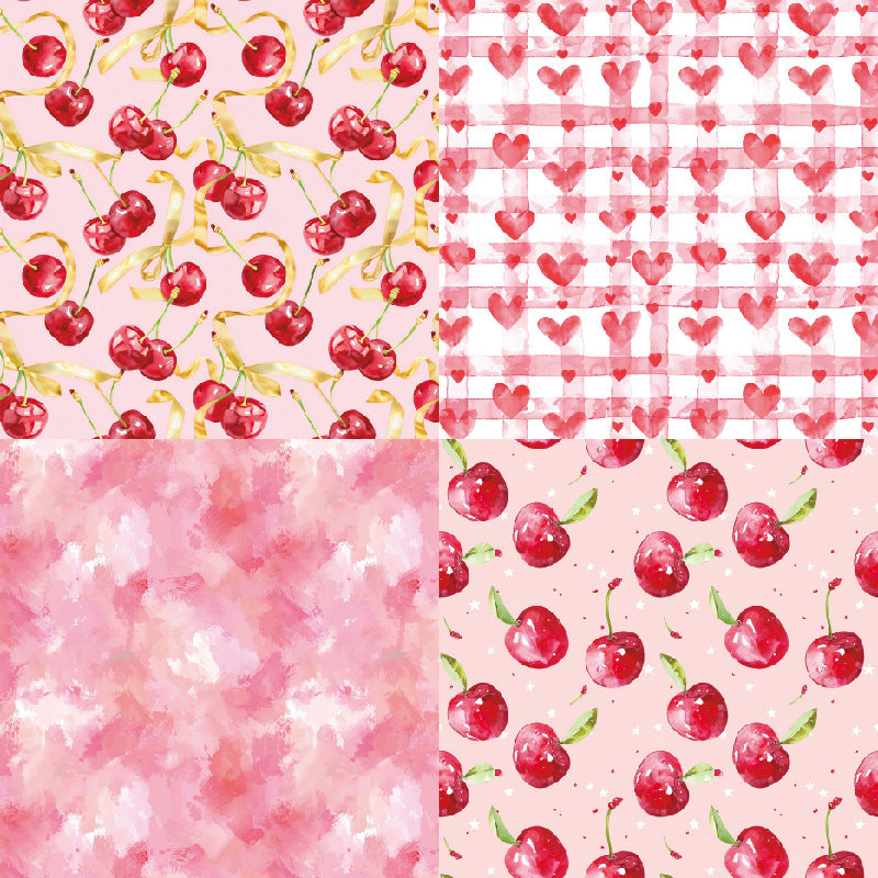 24PCS 6" Cherry Scrapbook Paper & Cardstock