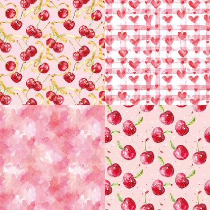 24PCS 6" Cherry Scrapbook Paper & Cardstock