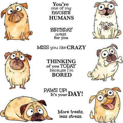Cute Pug Dies & Stamps Set