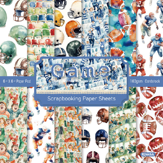 24PCS 6" Game Scrapbook Paper & Cardstock