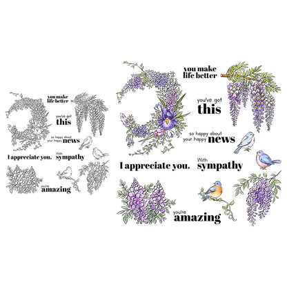 Wisteria Flowers Clear Stamps