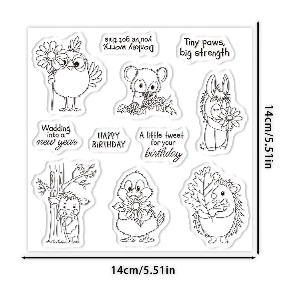 Six Adorable Animals Clear Stamps