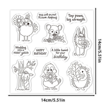 Six Adorable Animals Clear Stamps