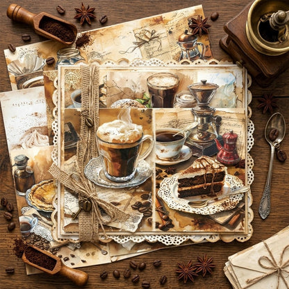 A5 Vintage Coffee Journal Scrapbook Paper