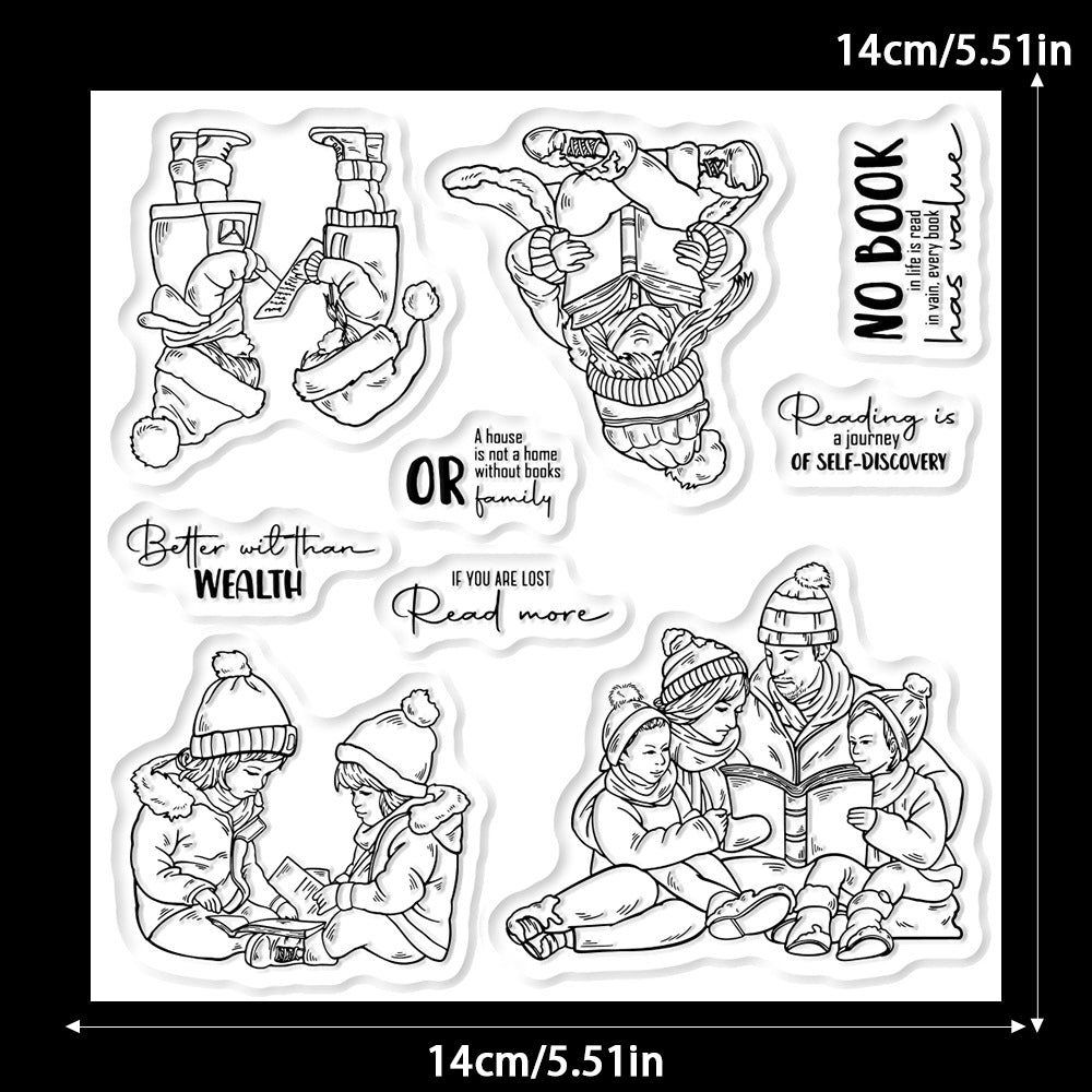 Reading Children Clear Stamps