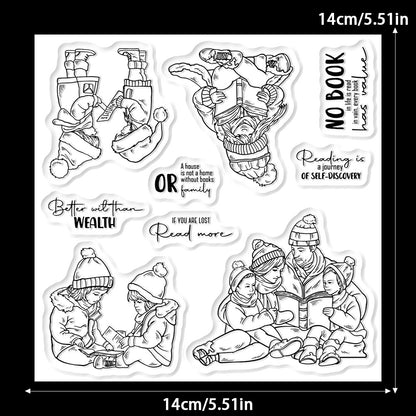 Reading Children Clear Stamps