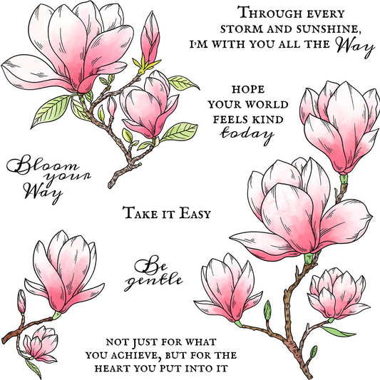 Beautiful Magnolia Dies & Stamps Set