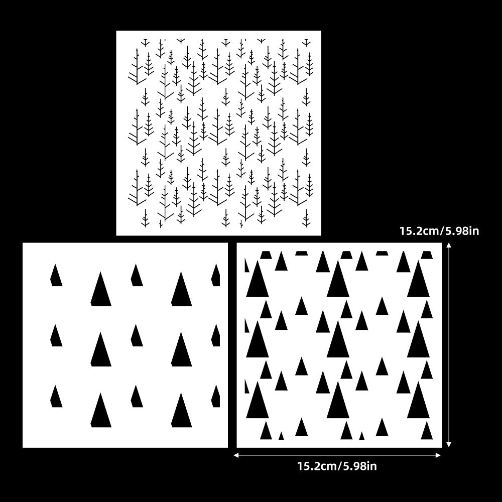3 PCS Decorative Background DIY Painting Hollow Stencil