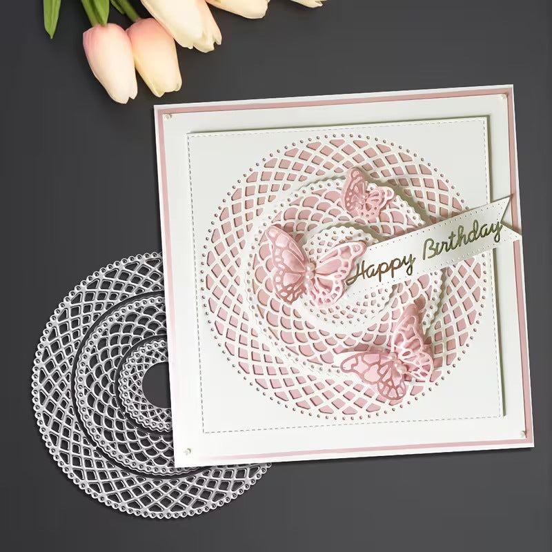 Lace Round Woven Coaster Metal Cutting Dies