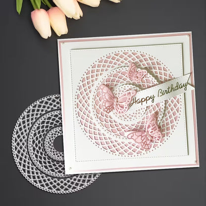 Lace Round Woven Coaster Metal Cutting Dies