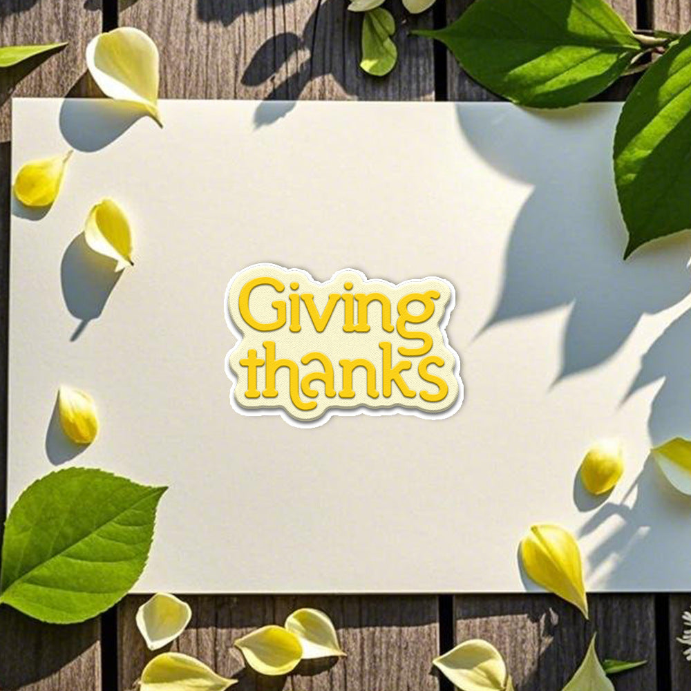 "Giving Thanks" Words Metal Cutting Dies