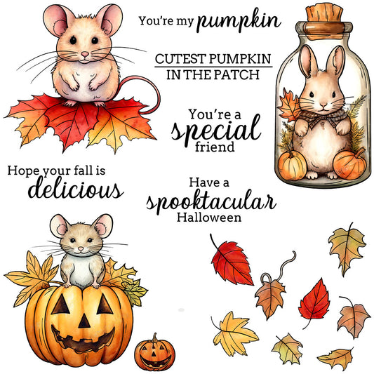 Halloween Mouse Pumpkin Dies & Stamps Set