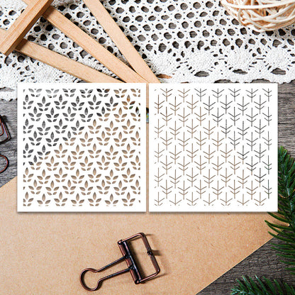 2 PCS Decorative Background DIY Painting Hollow Stencil