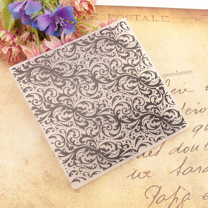 Swirls Leaves Background Plastic Embossing Folder