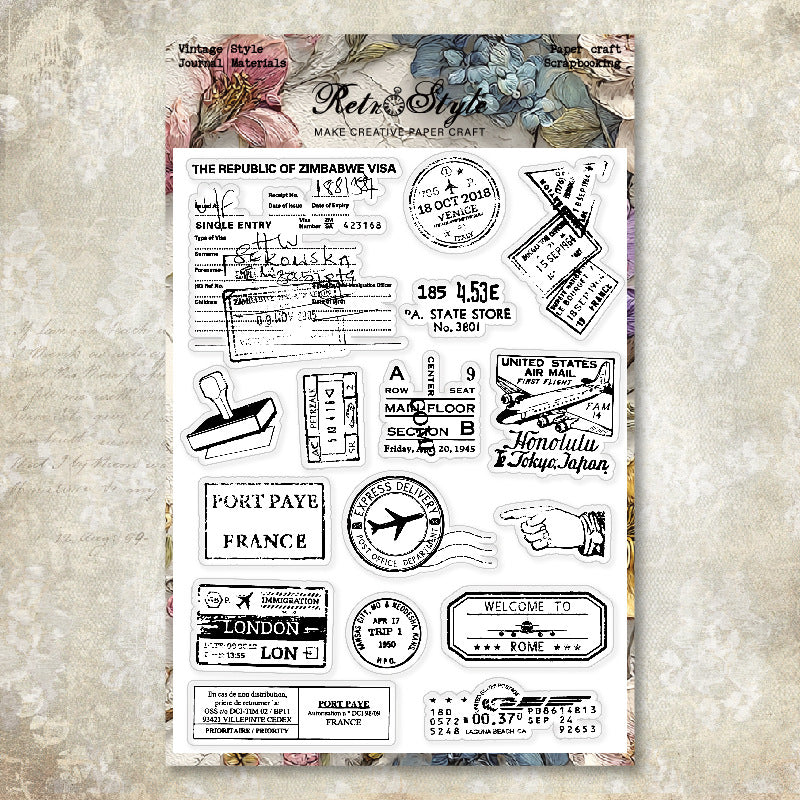 Vintage Background DIY Scrapbook Clear Stamps
