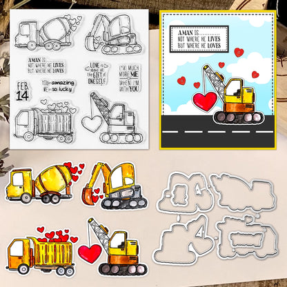 Cartoon Excavator Dies & Stamps Set