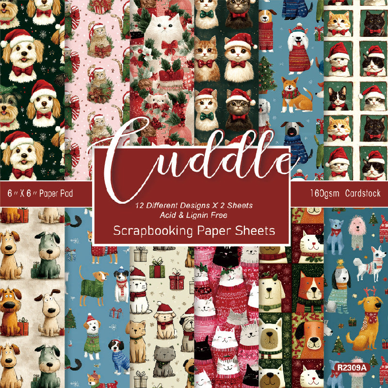 24PCS 6" Cuddle Scrapbook Paper & Cardstock
