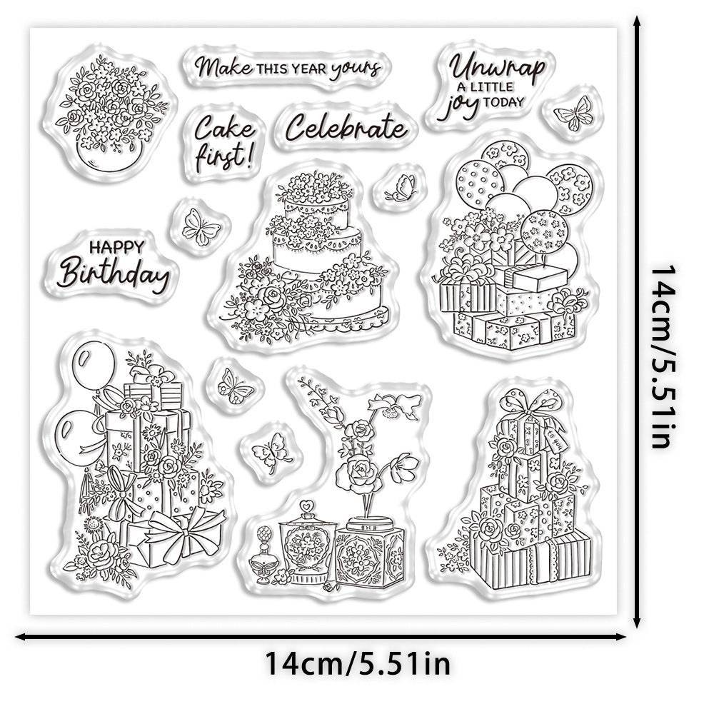 Cake and Flowers Clear Stamps