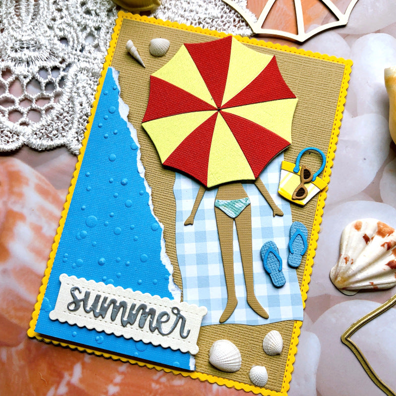 Girl's Beach Vacation Metal Cutting Dies