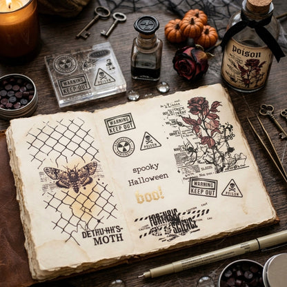 Halloween Theme DIY Decorative Journal Clear Stamps