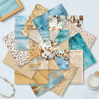 24PCS 6" Beach Scrapbook Paper & Cardstock