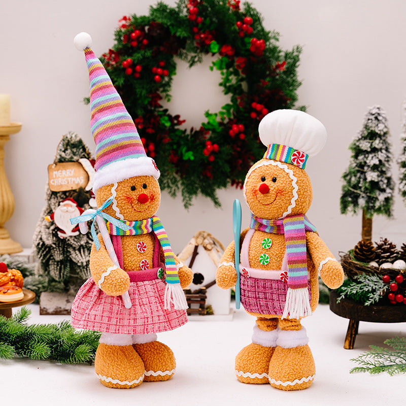 Christmas Stretchable Legs Gingerbread Man Doll Ornaments